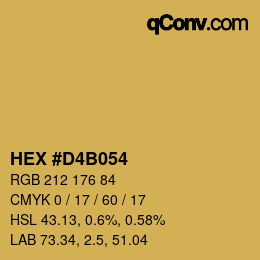 颜色代码: HEX #D4B054 | qconv.com