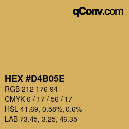 Color code: HEX #D4B05E | qconv.com
