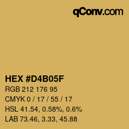 颜色代码: HEX #D4B05F | qconv.com
