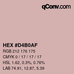 Color code: HEX #D4B0AF | qconv.com