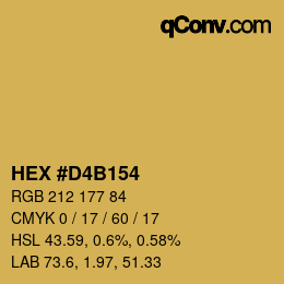 颜色代码: HEX #D4B154 | qconv.com