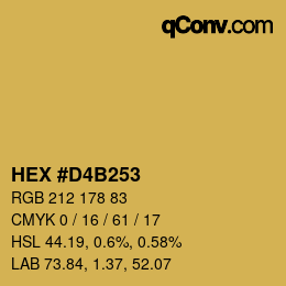 Color code: HEX #D4B253 | qconv.com