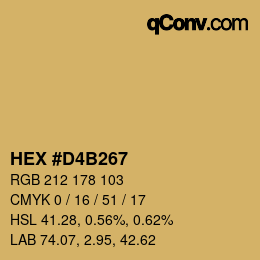 Color code: HEX #D4B267 | qconv.com