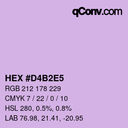カラーコード: HEX #D4B2E5 | qconv.com