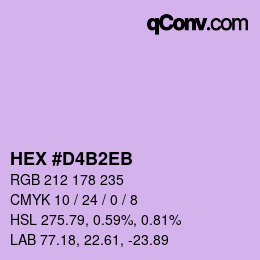 Color code: HEX #D4B2EB | qconv.com