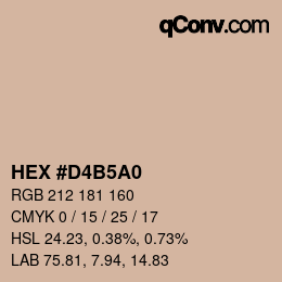 Color code: HEX #D4B5A0 | qconv.com