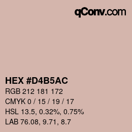 カラーコード: HEX #D4B5AC | qconv.com
