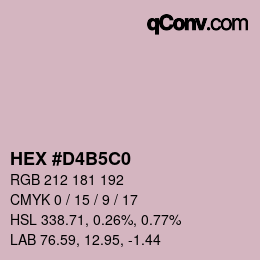 颜色代码: HEX #D4B5C0 | qconv.com