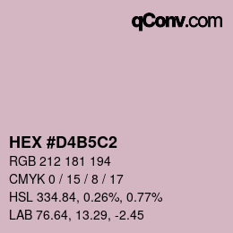颜色代码: HEX #D4B5C2 | qconv.com