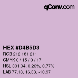 颜色代码: HEX #D4B5D3 | qconv.com