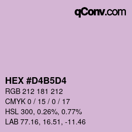 カラーコード: HEX #D4B5D4 | qconv.com