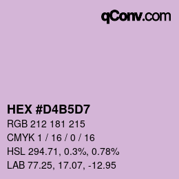 Color code: HEX #D4B5D7 | qconv.com