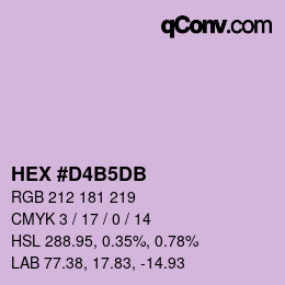 カラーコード: HEX #D4B5DB | qconv.com