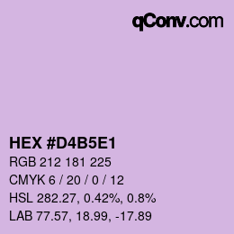Color code: HEX #D4B5E1 | qconv.com