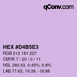 Farbcode: HEX #D4B5E3 | qconv.com