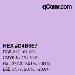 Color code: HEX #D4B5E7 | qconv.com