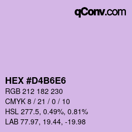 カラーコード: HEX #D4B6E6 | qconv.com