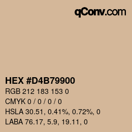 Código de color: HEX #D4B79900 | qconv.com