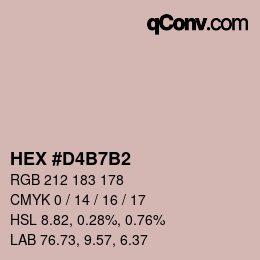 颜色代码: HEX #D4B7B2 | qconv.com