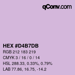 カラーコード: HEX #D4B7DB | qconv.com