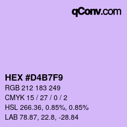 カラーコード: HEX #D4B7F9 | qconv.com