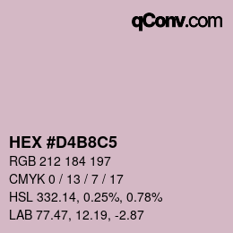 カラーコード: HEX #D4B8C5 | qconv.com
