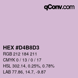 カラーコード: HEX #D4B8D3 | qconv.com