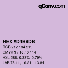 颜色代码: HEX #D4B8DB | qconv.com