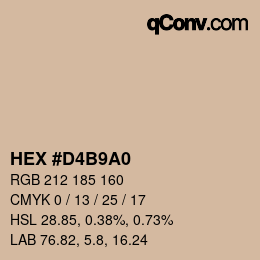 颜色代码: HEX #D4B9A0 | qconv.com