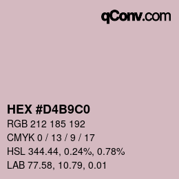 Color code: HEX #D4B9C0 | qconv.com