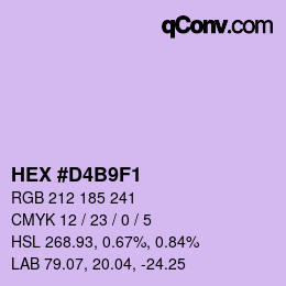 Color code: HEX #D4B9F1 | qconv.com