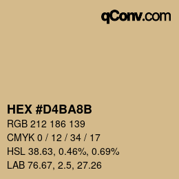 Color code: HEX #D4BA8B | qconv.com