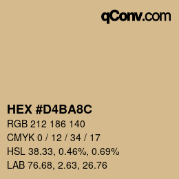 Color code: HEX #D4BA8C | qconv.com