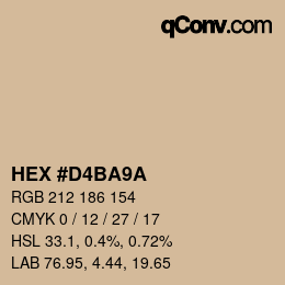 Color code: HEX #D4BA9A | qconv.com
