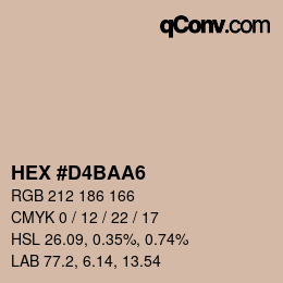 Color code: HEX #D4BAA6 | qconv.com