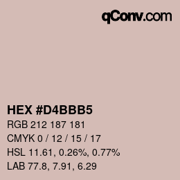 カラーコード: HEX #D4BBB5 | qconv.com