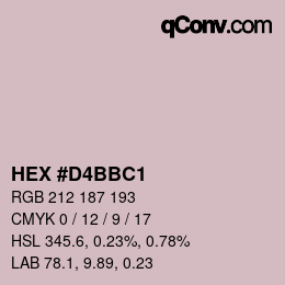颜色代码: HEX #D4BBC1 | qconv.com