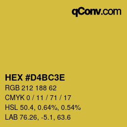 Color code: HEX #D4BC3E | qconv.com