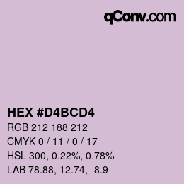 Color code: HEX #D4BCD4 | qconv.com