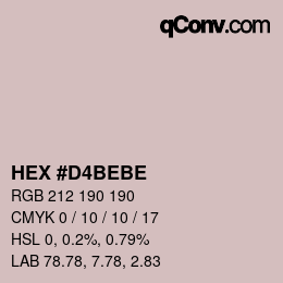 Color code: HEX #D4BEBE | qconv.com