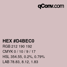 Color code: HEX #D4BEC0 | qconv.com