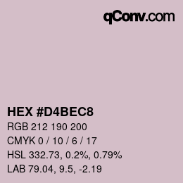 カラーコード: HEX #D4BEC8 | qconv.com