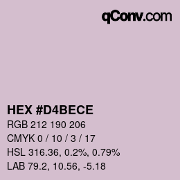 カラーコード: HEX #D4BECE | qconv.com