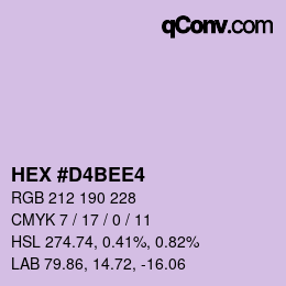 Color code: HEX #D4BEE4 | qconv.com