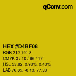 Color code: HEX #D4BF08 | qconv.com