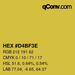 Color code: HEX #D4BF3E | qconv.com