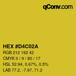 Color code: HEX #D4C02A | qconv.com