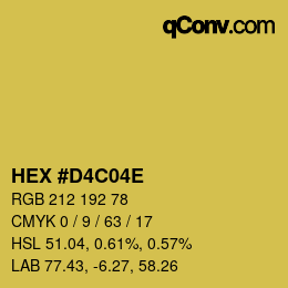 Color code: HEX #D4C04E | qconv.com