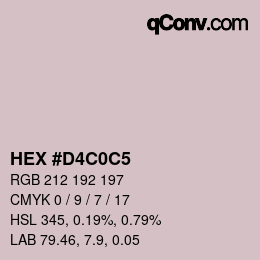 カラーコード: HEX #D4C0C5 | qconv.com