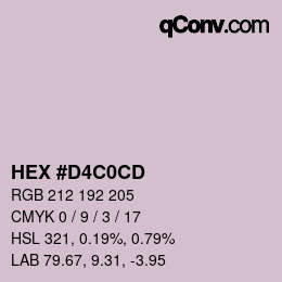 Color code: HEX #D4C0CD | qconv.com